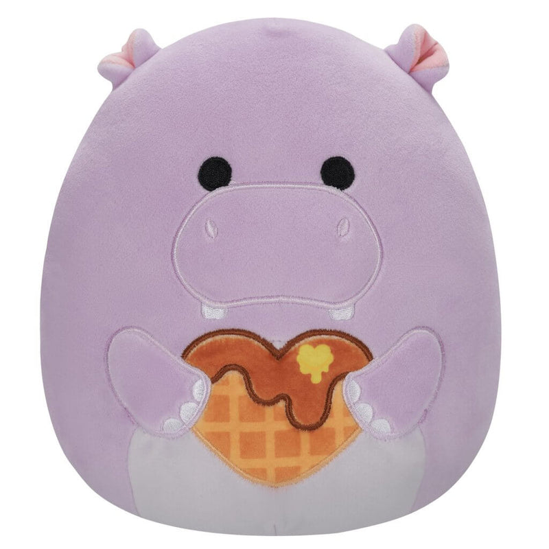 Squishmallows 20 cm - Hanna a lila vízilió gofrit tartva