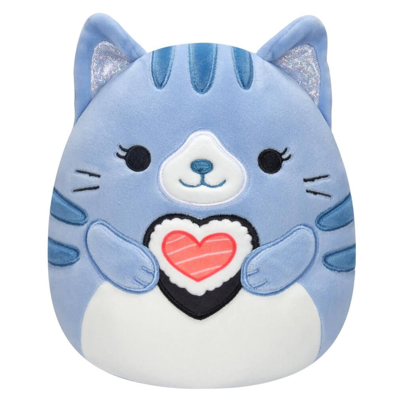 Squishmallows 20 cm - Carizma a sötétkék cirmos cica sushit tartva