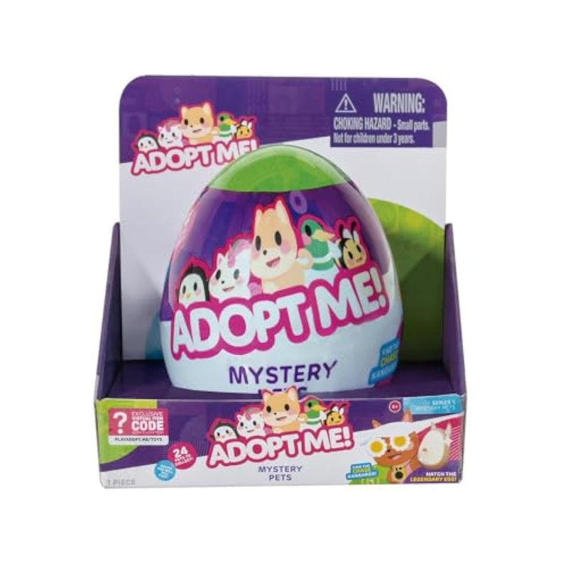 ADOPT ME Meglepetés tojás műanyag kisállat játékkal & virtuális kóddal, 5 cm-es