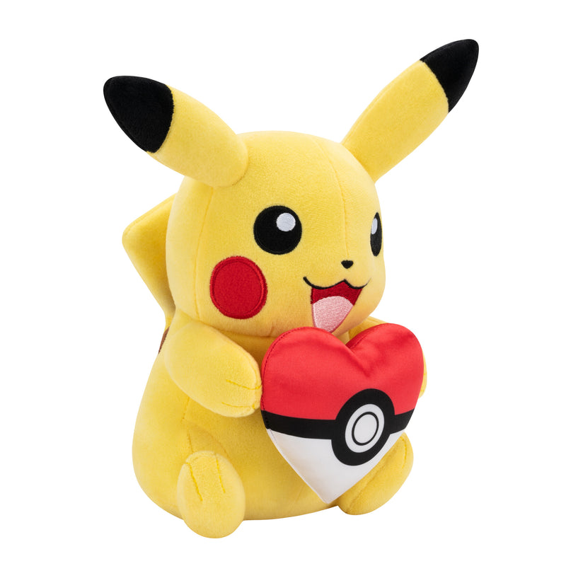 Pokémon plüssfigura - Pikachu pokélabda szívvel 20 cm