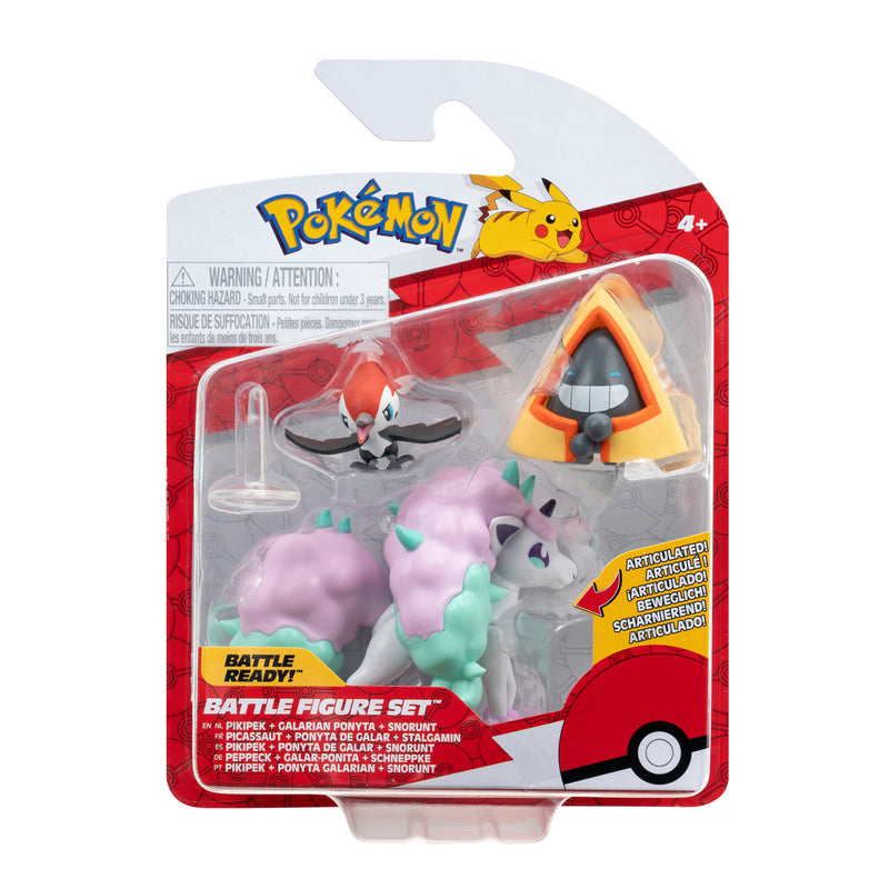 Pokémon 3 db-os figura csomag -  Snorunt, Pikipek, Galarian Ponyta