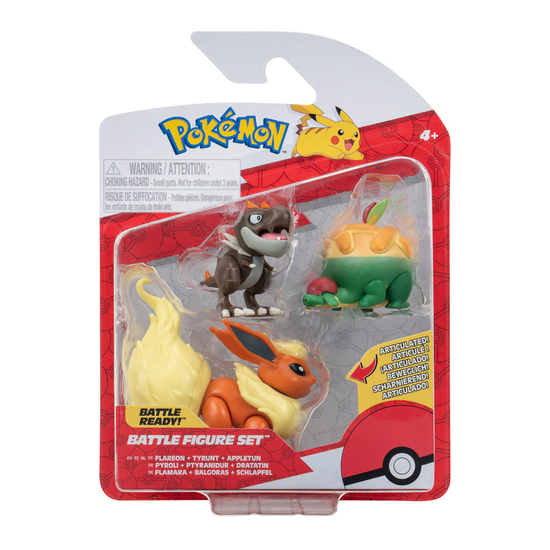 Pokémon 3 db-os figura csomag -  Appltun, Tyrunt, Flareon