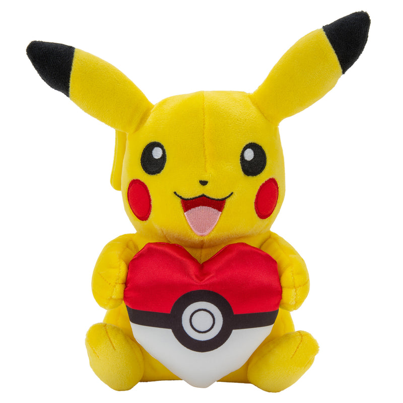 Pokémon plüssfigura - Pikachu pokélabda szívvel 20 cm