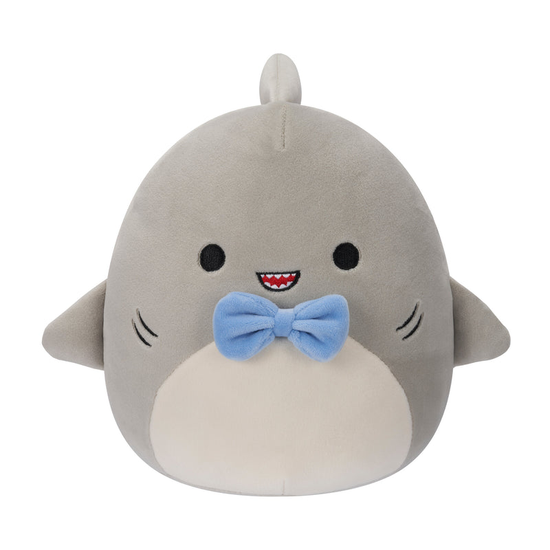 Squishmallows 20 cm - Gordon a szürke cápa kék csokornyakkendővel