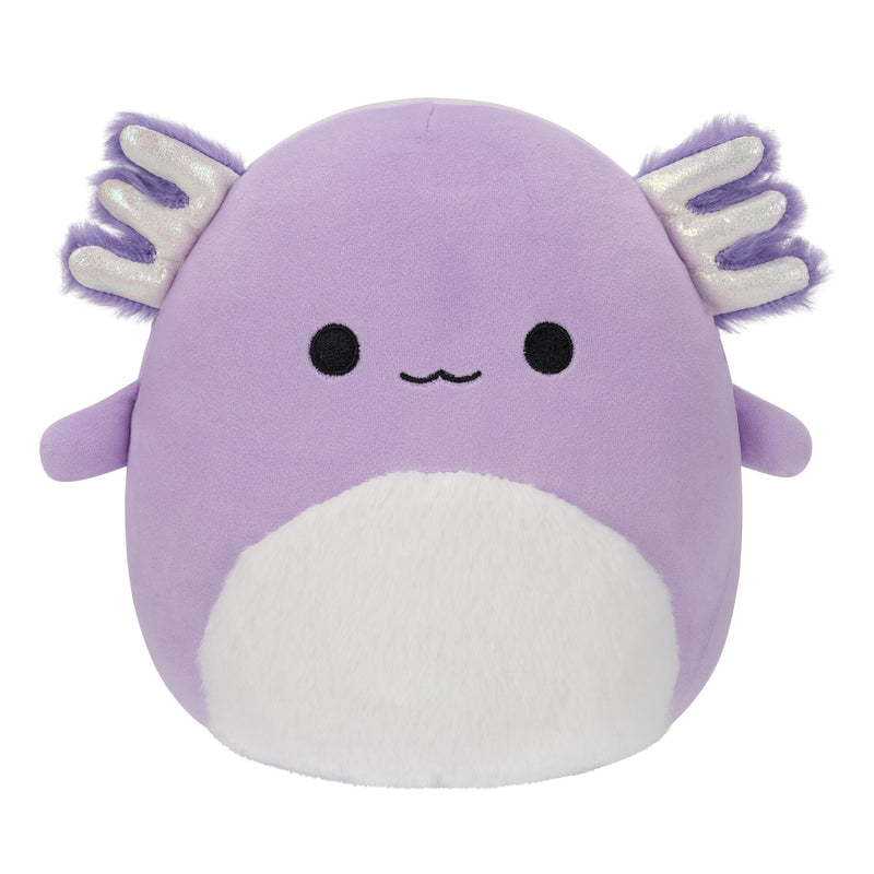 Squishmallows 20 cm - Monica a lila axolotl virágos hassal