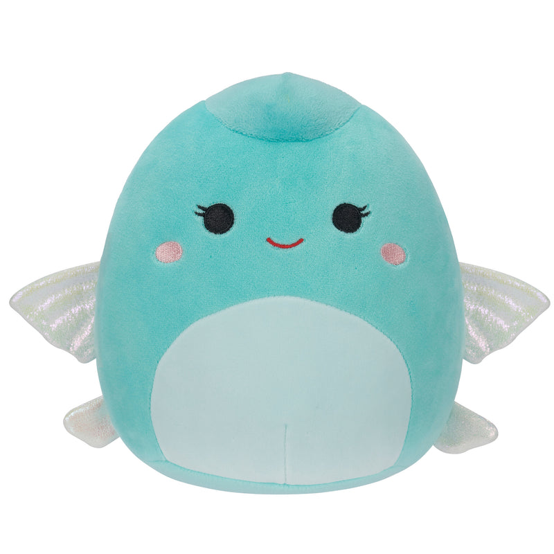 Squishmallows 20 cm - Bette a világos zöldeskék repülő hal