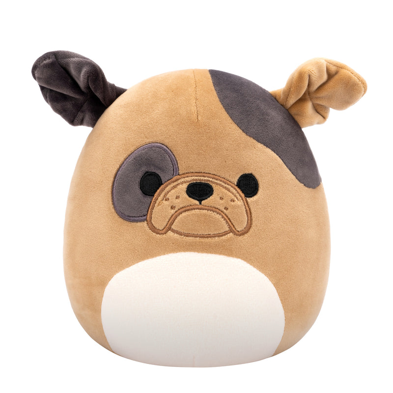 Squishmallows 20 cm - Loafer a barna bulldog sötétbarna foltokkal