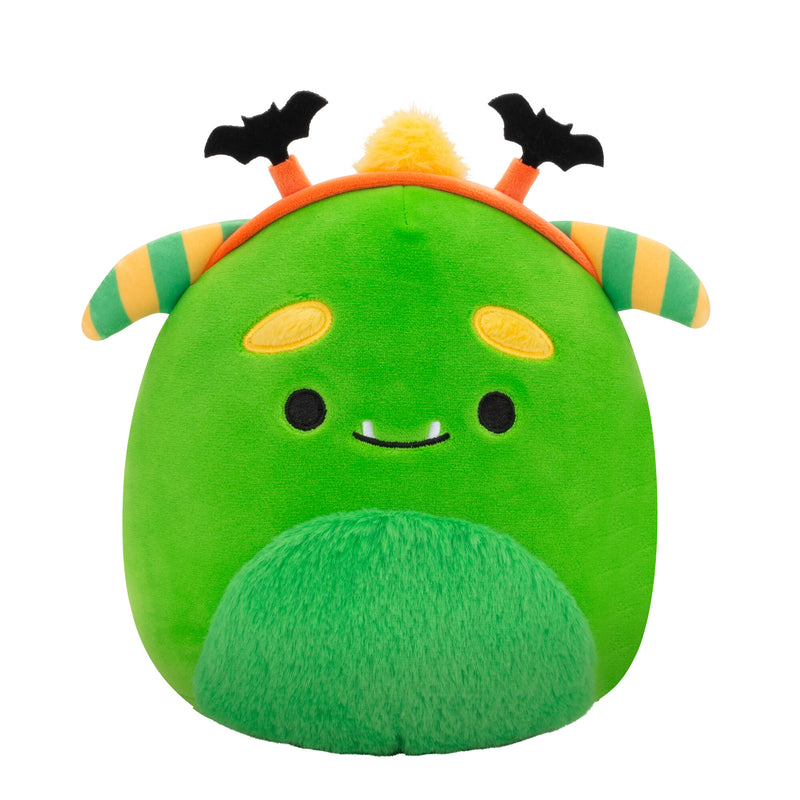 Squishmallows 20 cm - Callum a zöld szöny, denevér fejpánttal