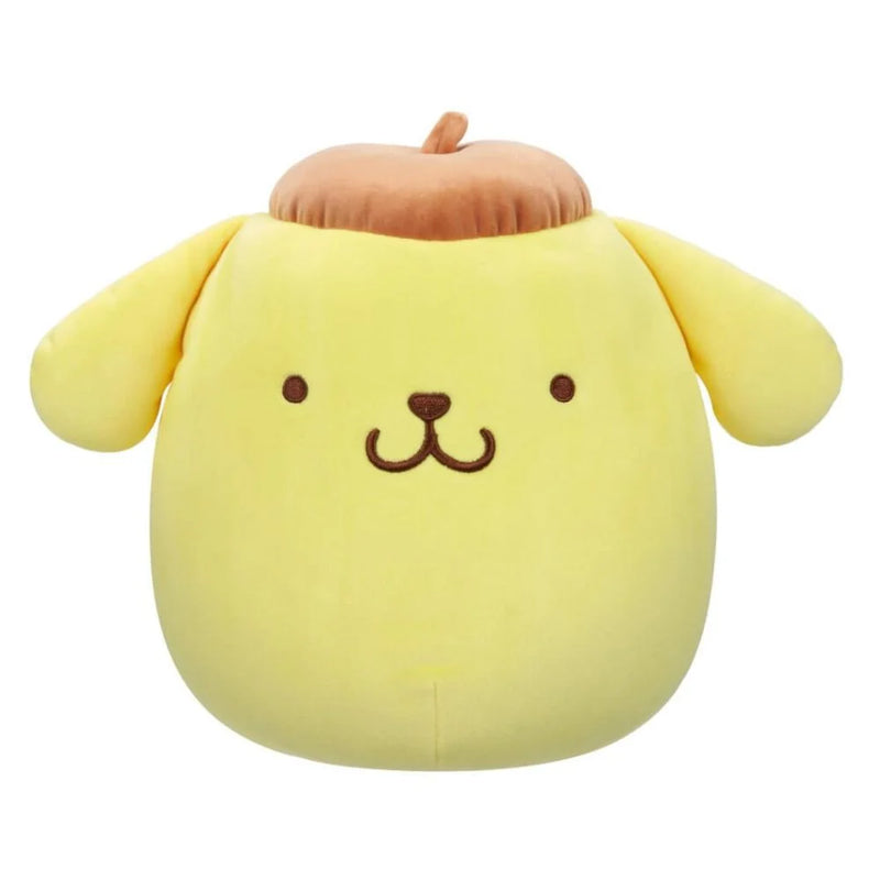 Squishmallows 20 cm - Sanrio core: Pompompurin barna sapkában