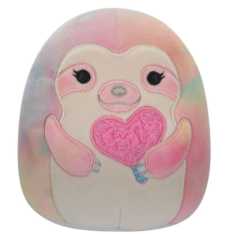 Squishmallows 20 cm - Whim a szivárvány színű lajhár vattacukrot tartva